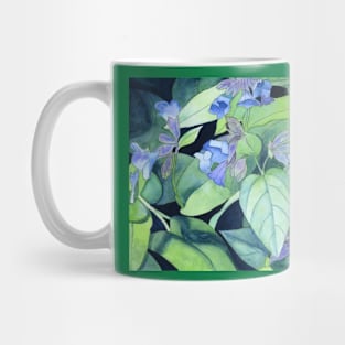 Blue Flowers original watercolour painting Mug